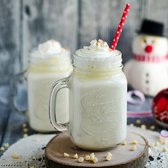 Homemade white hot chocolate
