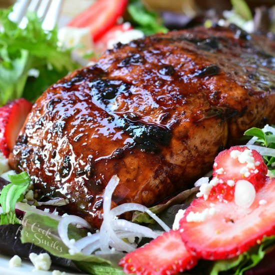 Strawberry Balsamic Glazed Salmon