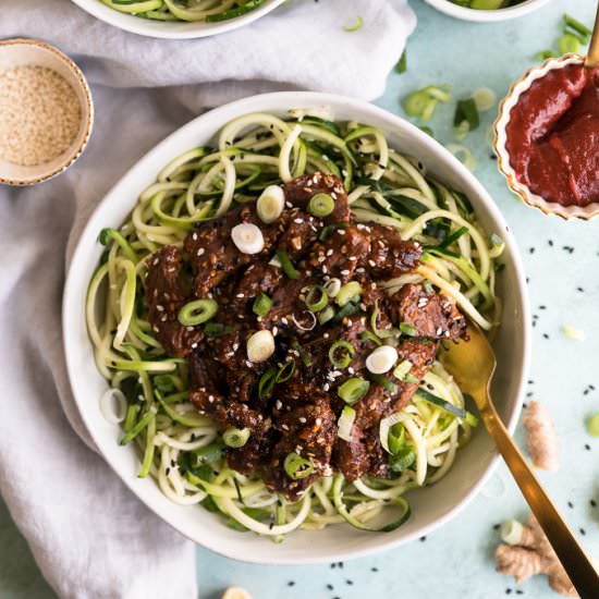 Korean Beef Zucchini Noodles