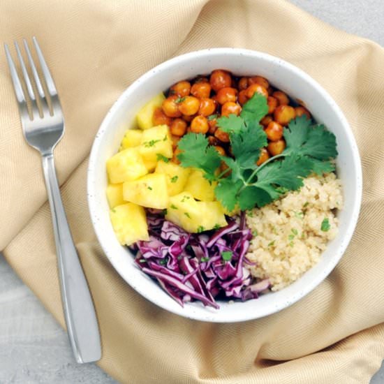 Barbecue Chickpea Hawaiian Bowls
