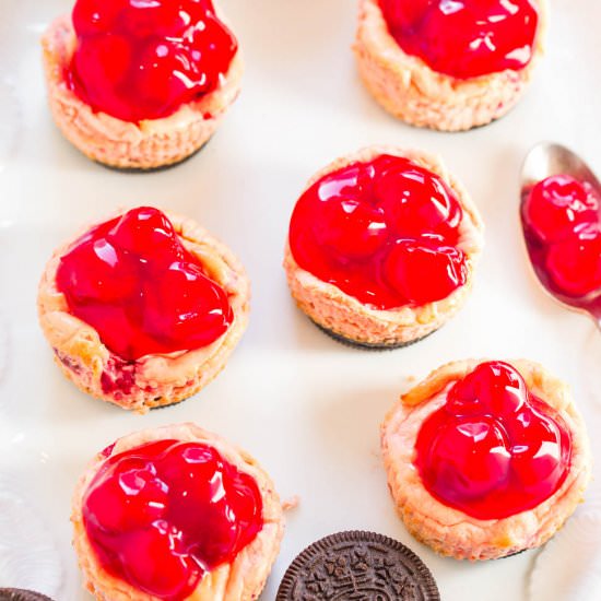 Mini Cherry Oreo Cheesecakes