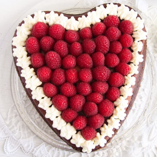 Heart-Shaped Raspberry Cheesecake