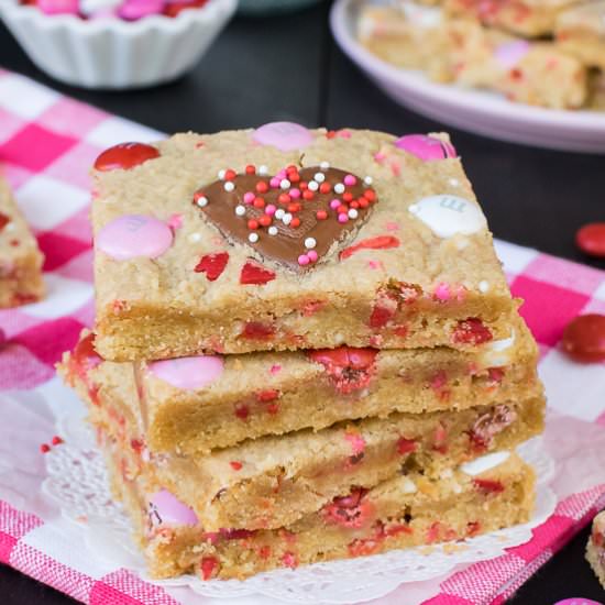 Valentine Peanut Butter Heart Bars