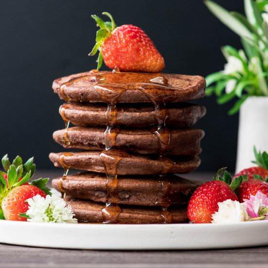 Double Chocolate Oatmeal Pancakes