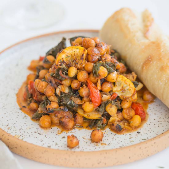Chickpeas, Lemon, Tomatoes & Chard