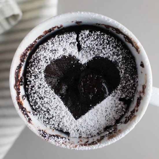 Chocolate Raspberry Mug Cake