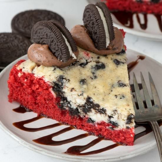 Red Velvet Oreo Cheesecake Cake
