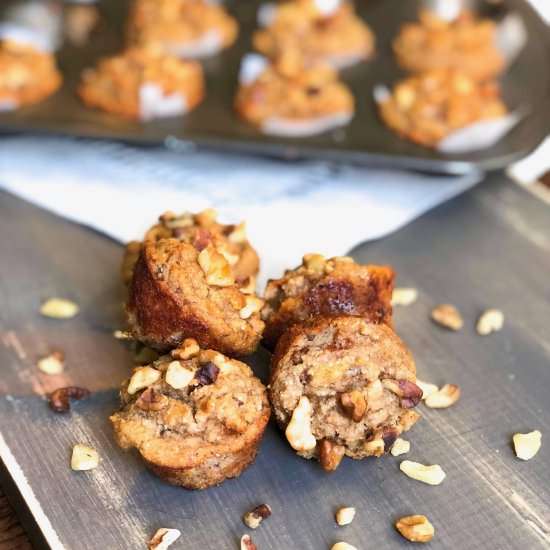 Healthy Banana Walnut Mini Muffins