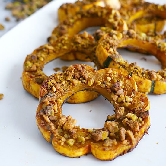 Pistachio Crusted Delicata Squash