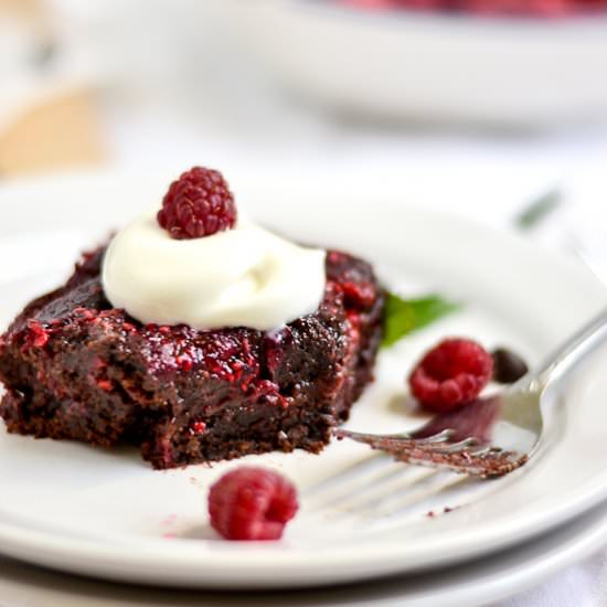 Whole Wheat Raspberry Swirl Brownie