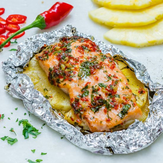 Easy Garlic Butter Salmon Pineapple