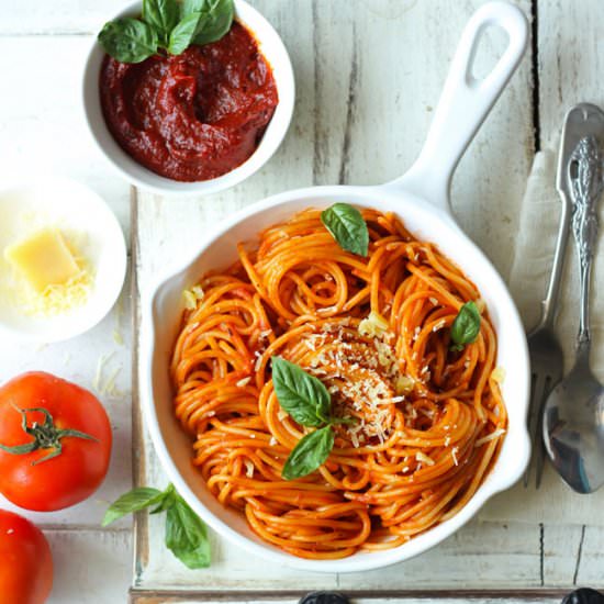 20 Minute Red Sauce Spaghetti