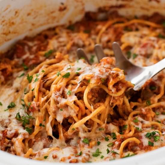 Crockpot Spaghetti Casserole