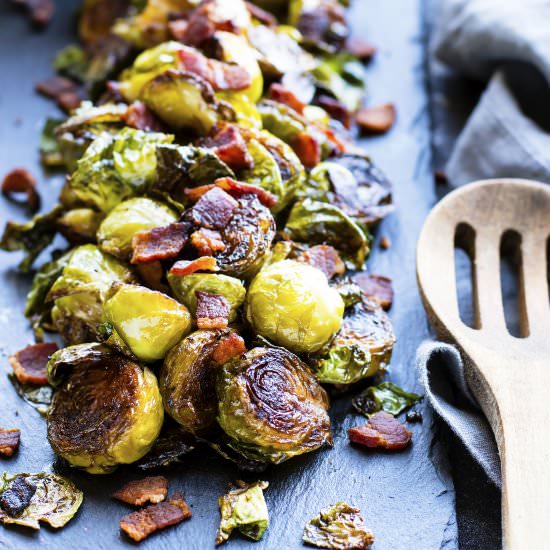 Crispy Brussels Sprouts with Bacon