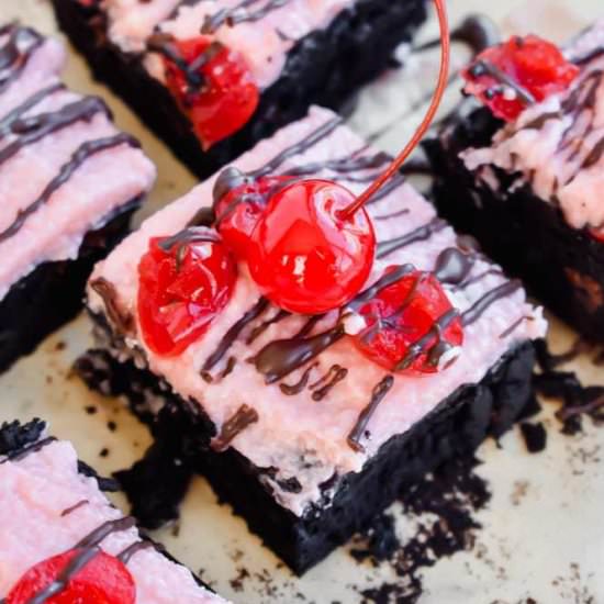 Chocolate Covered Cherry Brownies