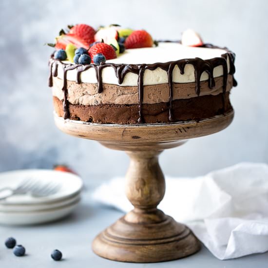 Triple Chocolate Mousse Cake