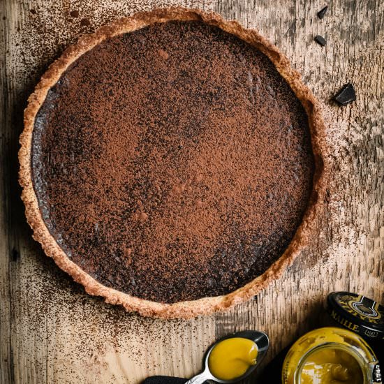 Dark Chocolate Honey Mustard Tart