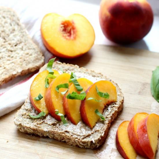 Almond Butter Peach Toast