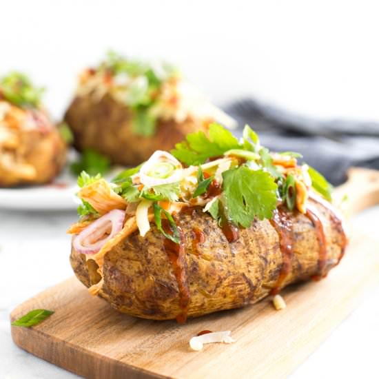 BBQ Chicken Stuffed Baked Potatoes