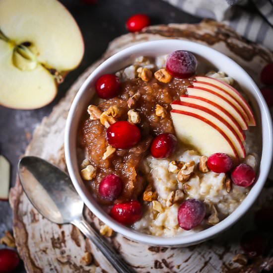 Creamy Steel Cut Oats w/ Applesauce