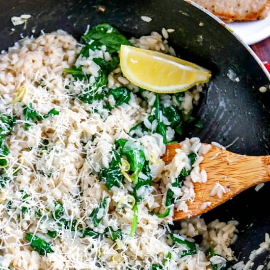 Creamy Lemon Spinach Risotto