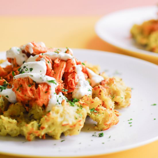 Buffalo Chicken Sweet Potato Waffle