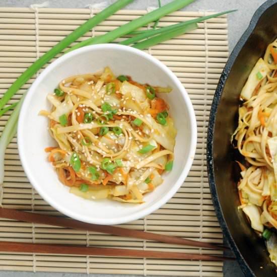 Green Cabbage Noodle Stir Fry