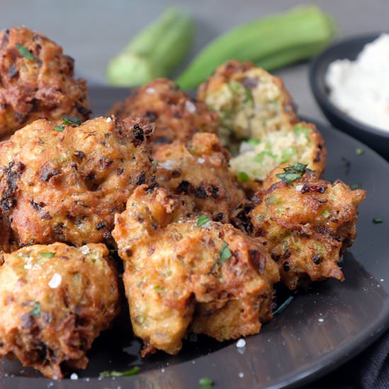 Okra Fritters With Horseradish