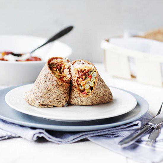 Vegan lentil burrito