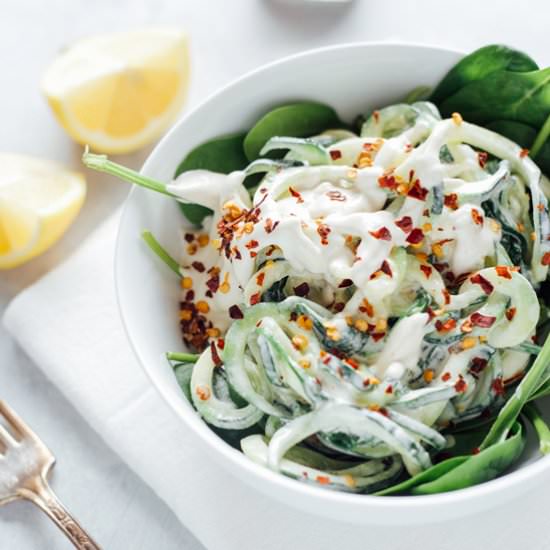 Zucchini Noodles in a Cream Sauce