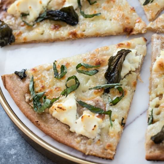Basil and Garlic White Pizza