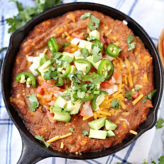 Easy Skillet Refried Bean Dip