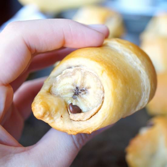 chocolate PB banana crescents