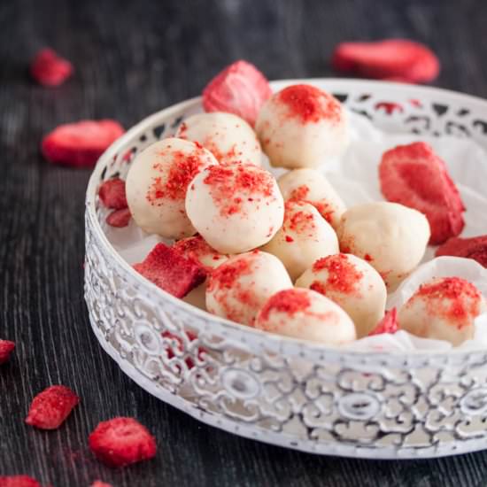 Strawberry White Chocolate Truffles