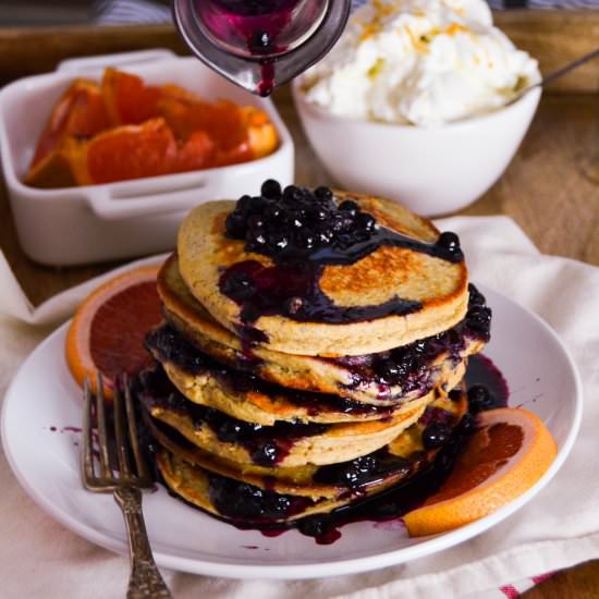 Pancakes with Blueberry Syrup