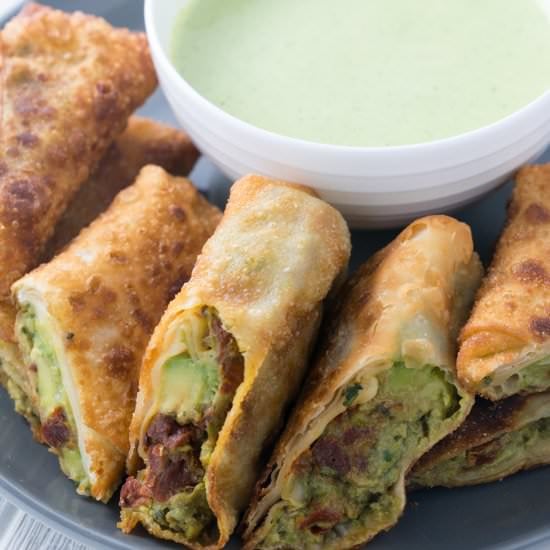 Avocado Eggrolls & Cilantro Sauce