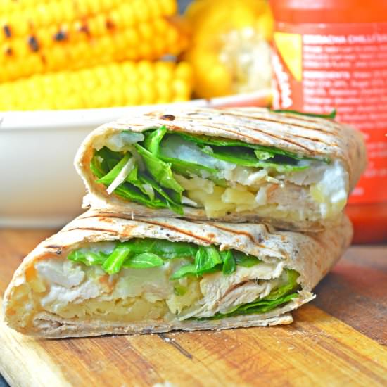 Grilled Cheese & Chicken Wraps