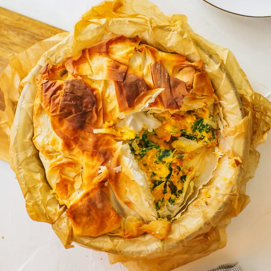 Squash, Spinach, and Cheese Pie