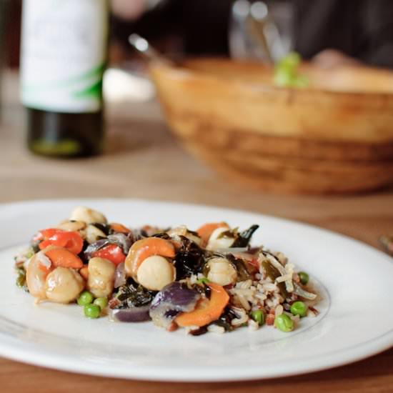Stir-fry scallops