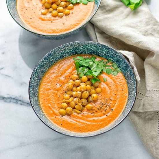 Tomato Basil Soup with Chickpeas