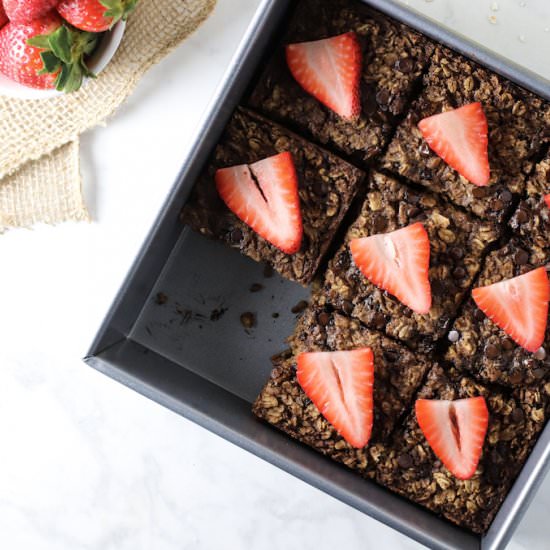 Healthy Chocolate PB Baked Oatmeal