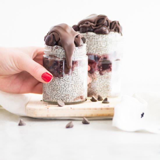 Chocolate Cherry Chia Parfaits