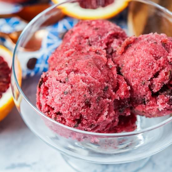 Blood Orange Dark Chocolate Sorbet