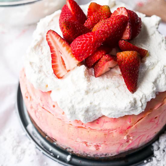 Strawberry Brownie Cheesecake