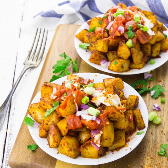 Papas Bravas with Aioli and Salsa