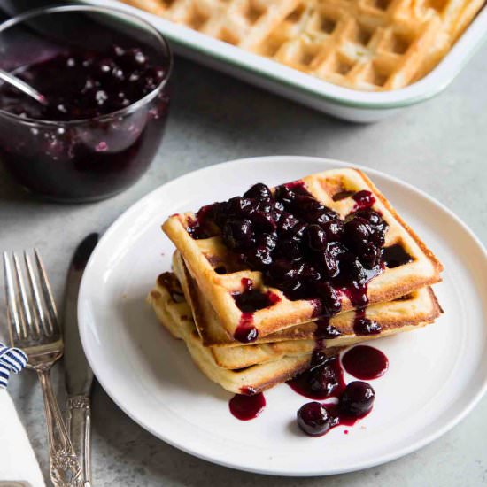 Ginger Blueberry Buttermilk Waffles