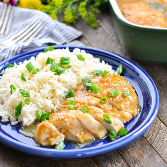 Dump-and-Bake Bourbon Chicken