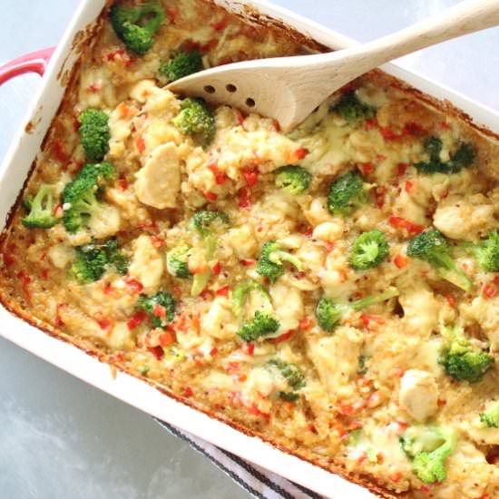 Chicken Quinoa Red Pepper Casserole