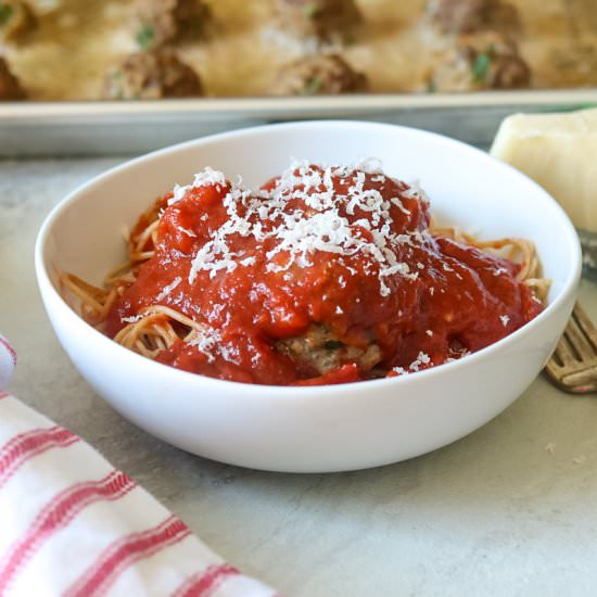 Oven Baked Italian Meatballs