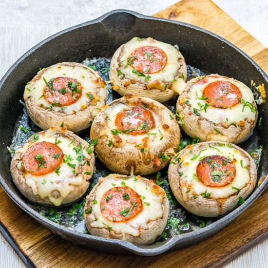 Clean Eating Pizza-Stuffed Mushroom